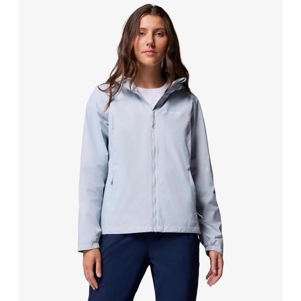 Columbia Omni Shield Rain Jacket Womens Medium Gray Hooded Waterproof NWT